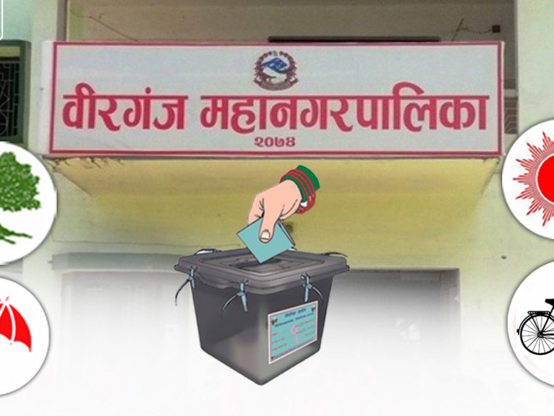  वीरगञ्जको मेयरमा रोचक प्रतिस्पर्धा: पहिलो र दोस्रोविरुद्ध तेस्रो र पाँचौँ शक्तिको तालमेल 