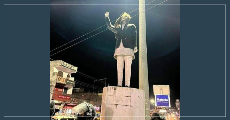 बीपीको सालिकमा कालो दलेको फोटो भाइरल भएपछि राप्रपाले माग्यो माफी