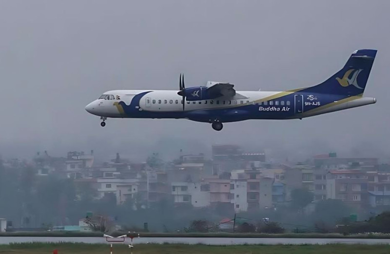 काठमाडौंबाट पोखरा उडेको बुद्ध एयरमा चरा ठोक्कियो, क्षति सामान्य