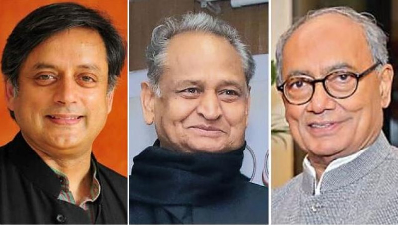 भारतीय कांग्रेसको अध्यक्षमा दिग्विजय सिंह र शशी थरुर भिड्ने, अशोक गहलाेतकाे  च्याप्टर क्लाेज
