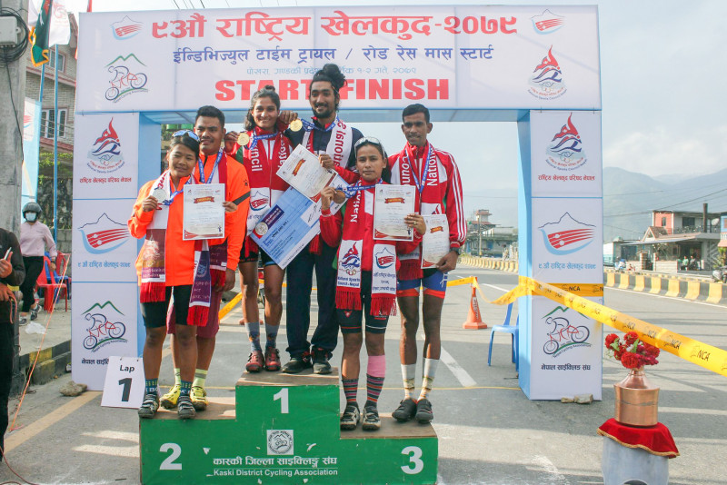 चार स्वर्णसहित साइक्लिङमा आर्मी क्लब च्याम्पियन