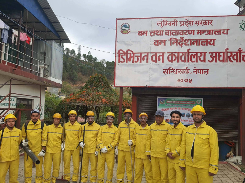 अर्घाखाँचीमा वन डढेलो नियन्त्रण गर्न टोली गठन