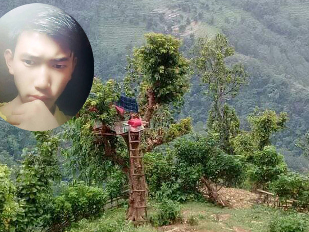 रुखमा डेरा बनाएर अनलाइनबाट पढ्छन् खोटाङका धनकुमार