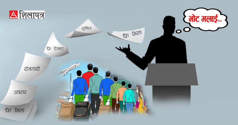 चुनावी नारा बनेको ‘फ्रि भिसा–फ्रि टिकट’का नाममा वार्षिक ९ अर्ब ठगी