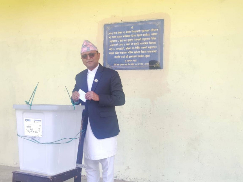 राष्ट्रियसभा अध्यक्ष गणेश तिमिल्सिनाले गरे मतदान 