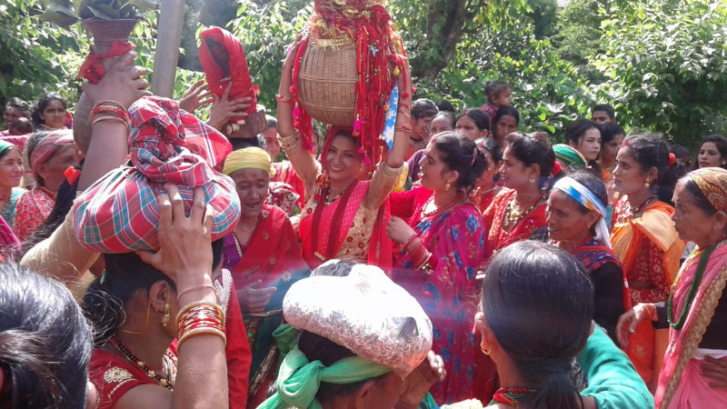 गौरा पर्वको आज तेस्रो दिन, गौरादेवीलाई घरघरमा भित्र्याइँदै