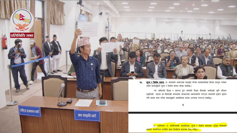 संसदमा विरोध गर्दा हर्कले देखाएको नियमावली १५ (२) मा के छ ?