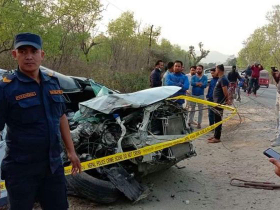 झापामा कार, ट्रक र मोटरसाइकल एकापसमा ठोक्किए, दुई जनाको मृत्यु