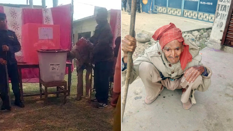 कञ्चनपुरमा १०६ वर्षीय वृद्धले आफैँ हाले भोट
