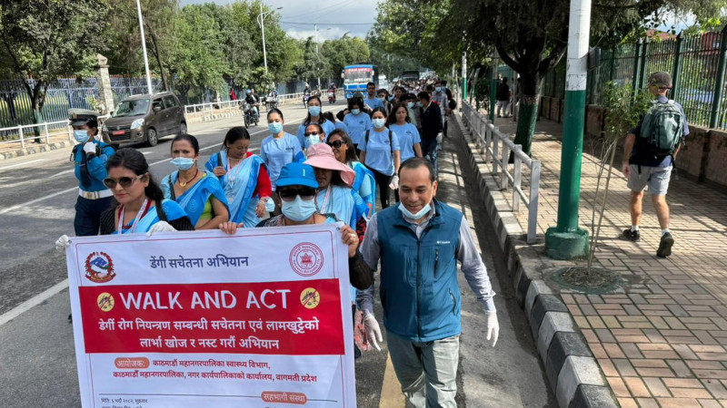 डेंगी नियन्त्रण गर्न काठमाडौंमा 'वाक् एन्ड एक्ट'