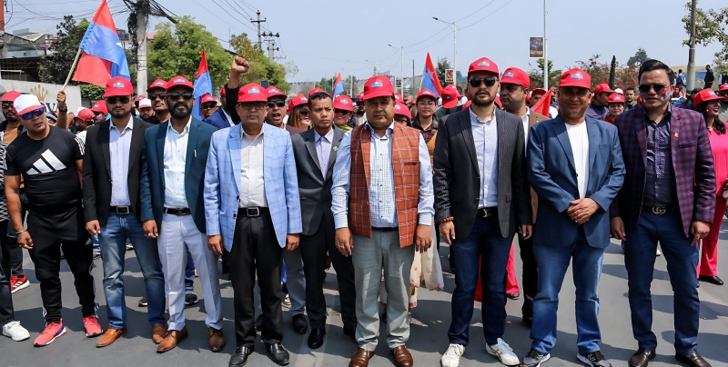 एमालेले आज ‘नेसनल भोलेन्टियर फोर्स’ घोषणा गर्दै, माइतीघरदेखि बबरमहलसम्म मार्चपास