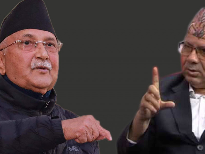 प्रचण्डकै अगाडि केपी ओलीले माधव नेपाललाई भने– सरकारमा बस्ने कि बाहिर कित्ता क्लियर गर्नुस्