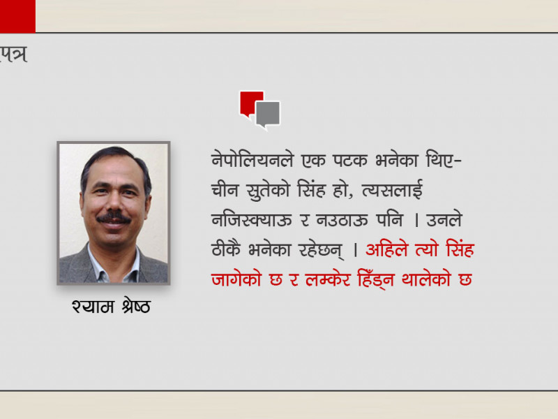 सुतेको सिंह जागेर हिँड्न थालेपछि...