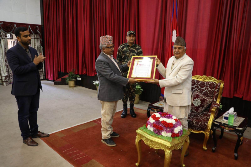 राष्ट्रपति पौडेललाई सामाजिक लोकतन्त्र अध्ययन केन्द्रले दियो बधाई 