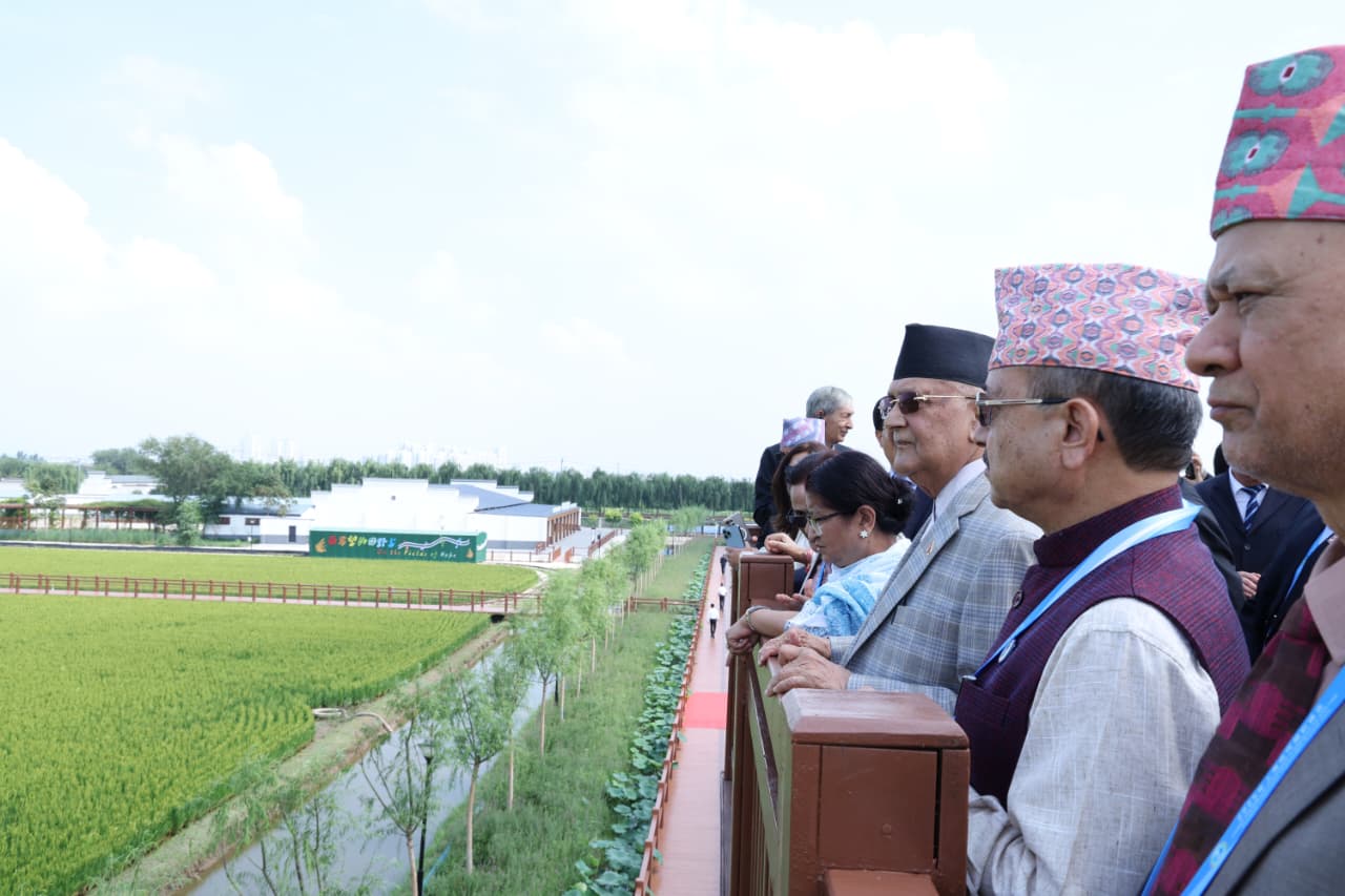 चीनमा धान उत्पादनको विशेष क्षेत्र भ्रमण गर्दै प्रधानमन्त्री ओली (तस्वीरहरू)