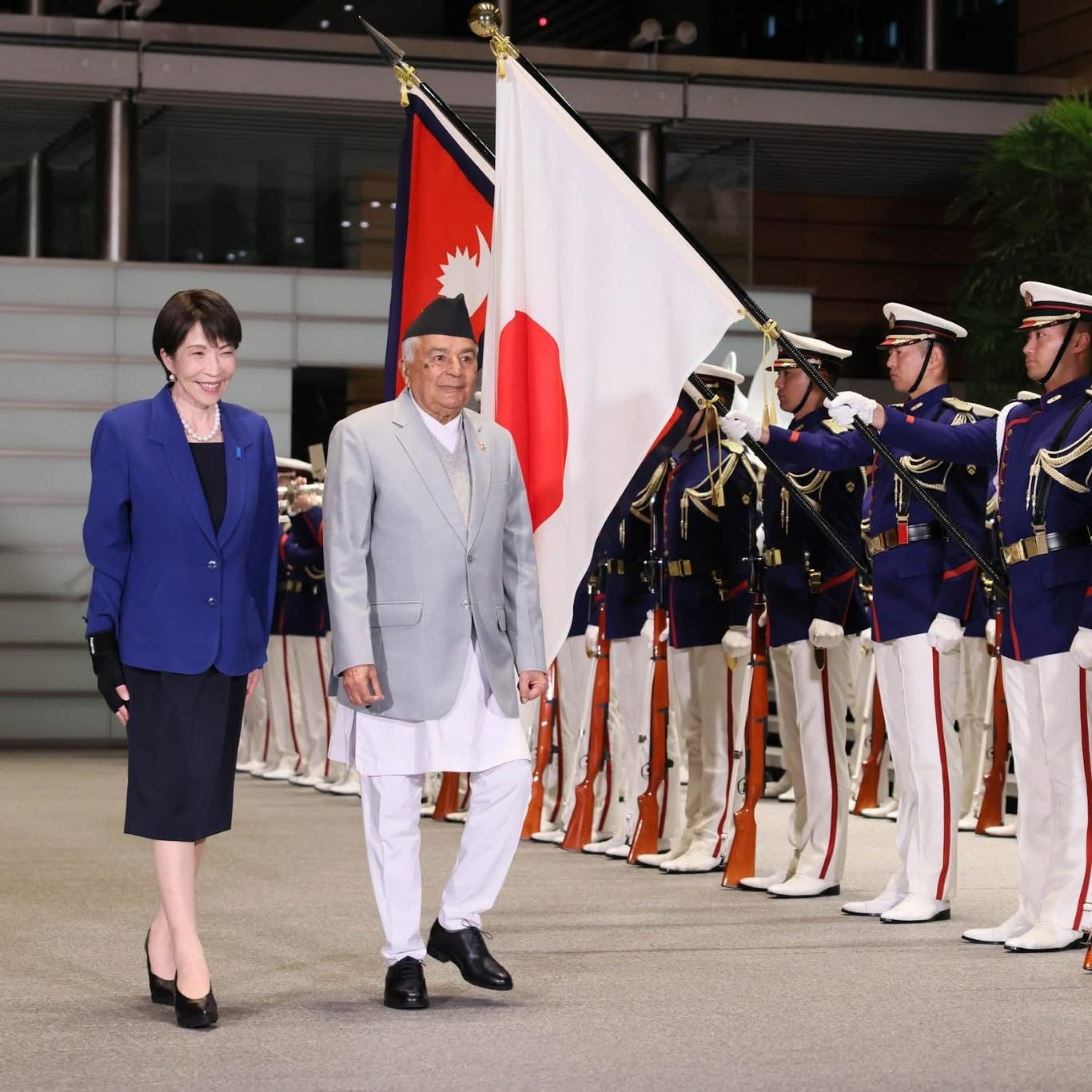 जापान भ्रमणमा रहेका राष्ट्रपति पौडेललाई ‘गार्ड अफ अनर’