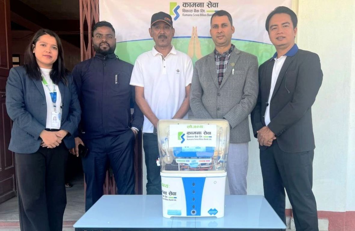कामना सेवा विकास बैंकद्वारा झापाका दुई स्वास्थ्य केन्द्रलाई वाटर प्युरिफायर तथा डिस्पेन्सर सहयोग