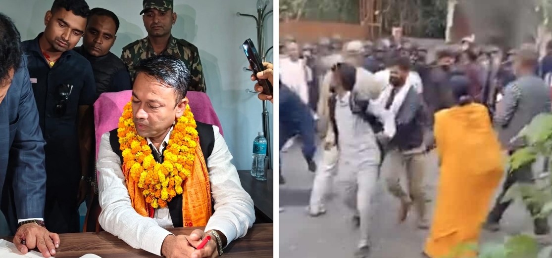 बाहिर लाठीचार्ज चलिरहँदा भित्र मधेशका मुख्यमन्त्रीले गरे पदभार ग्रहण