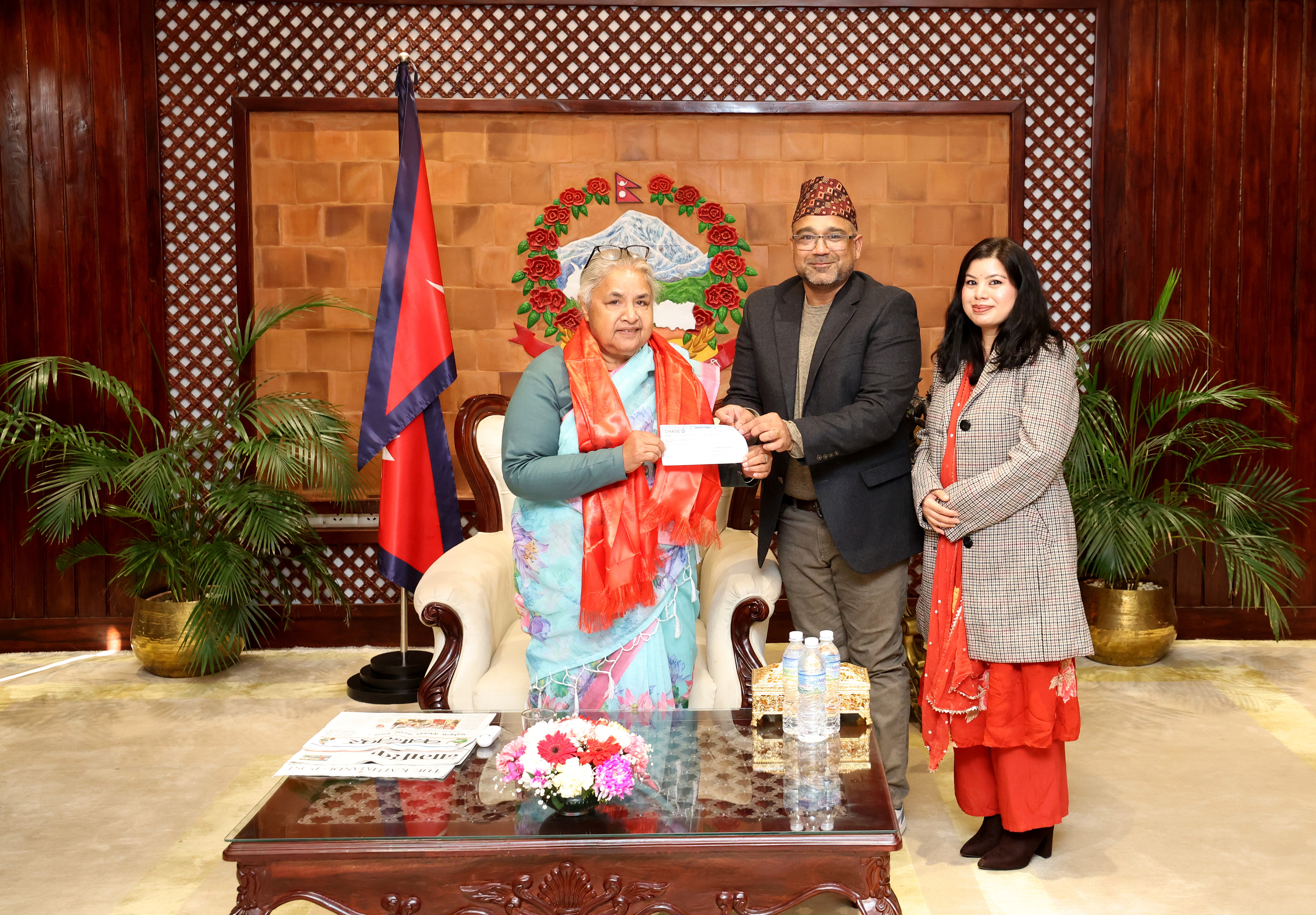 नेपाल पुनर्निर्माण कोषमा नौ लाख सहयोग