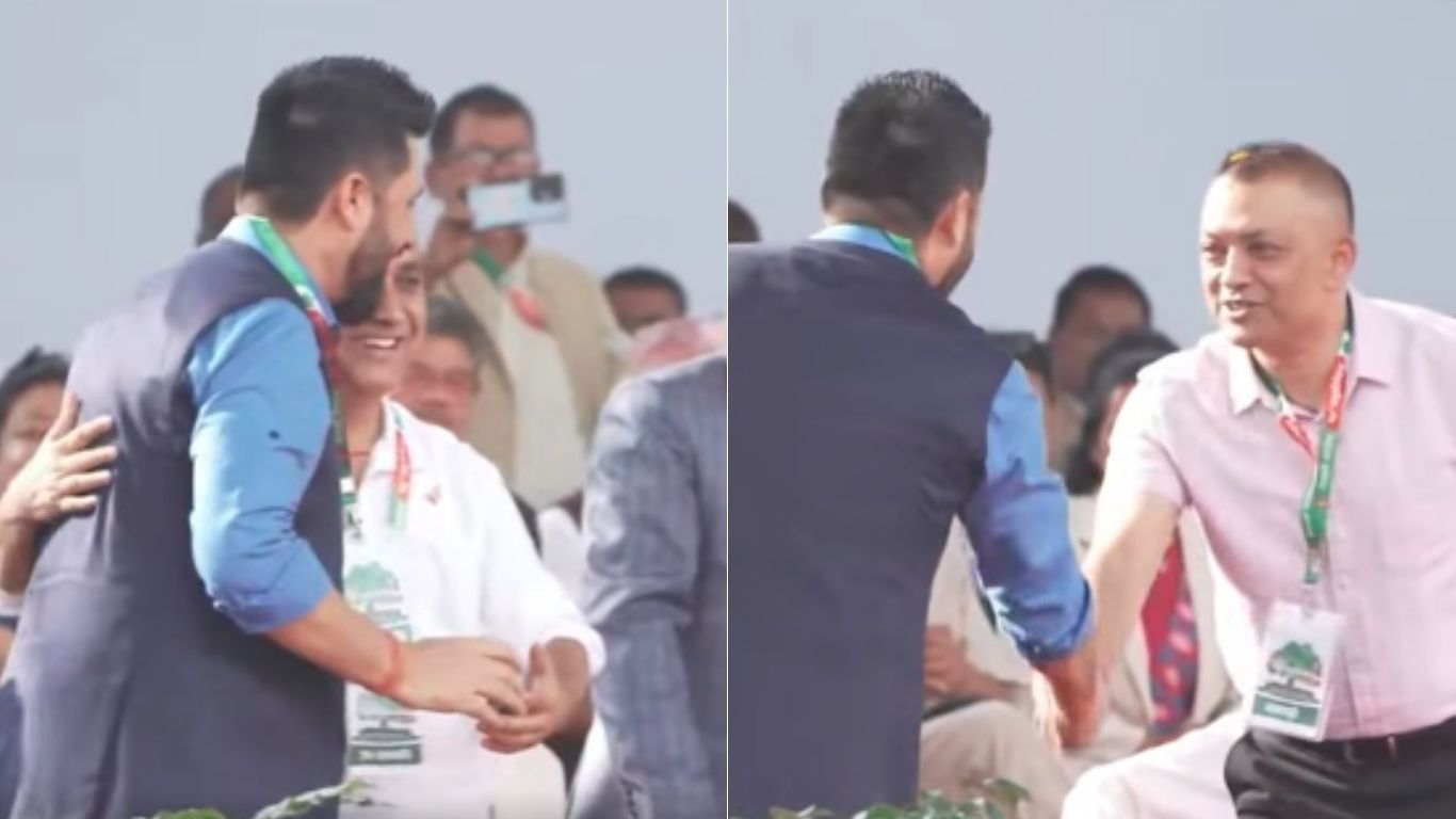 कांग्रेसको मञ्चमा रविको इन्ट्री : गगनसँग हात मात्रै मिलाए, विश्वप्रकाशलाई अंकमाल