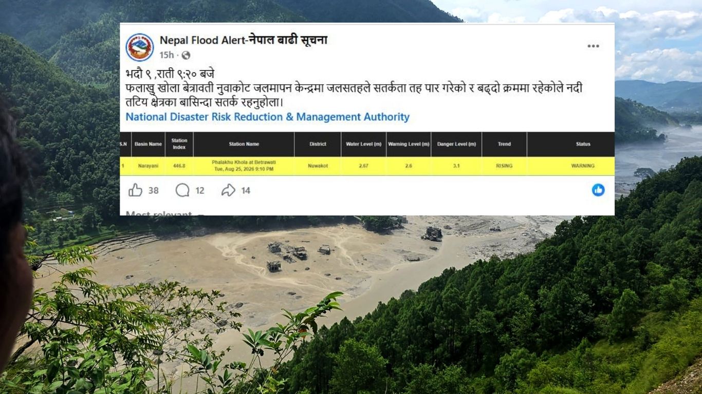 बाढी सूचना केन्द्रको एक दिनअघि कै अलर्ट : नदी तटीय जलसतह बढ्दै छन् सतर्क रहनुहोला