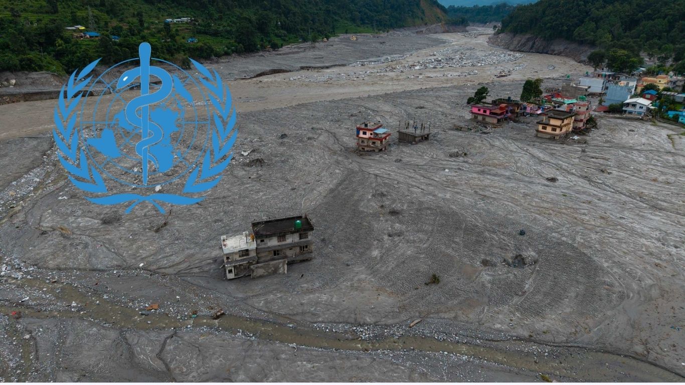 बाढीपीडितका लागि डब्लूएचओको १ लाख ५० हजार डलरको स्वास्थ्य सामग्री सहयोग