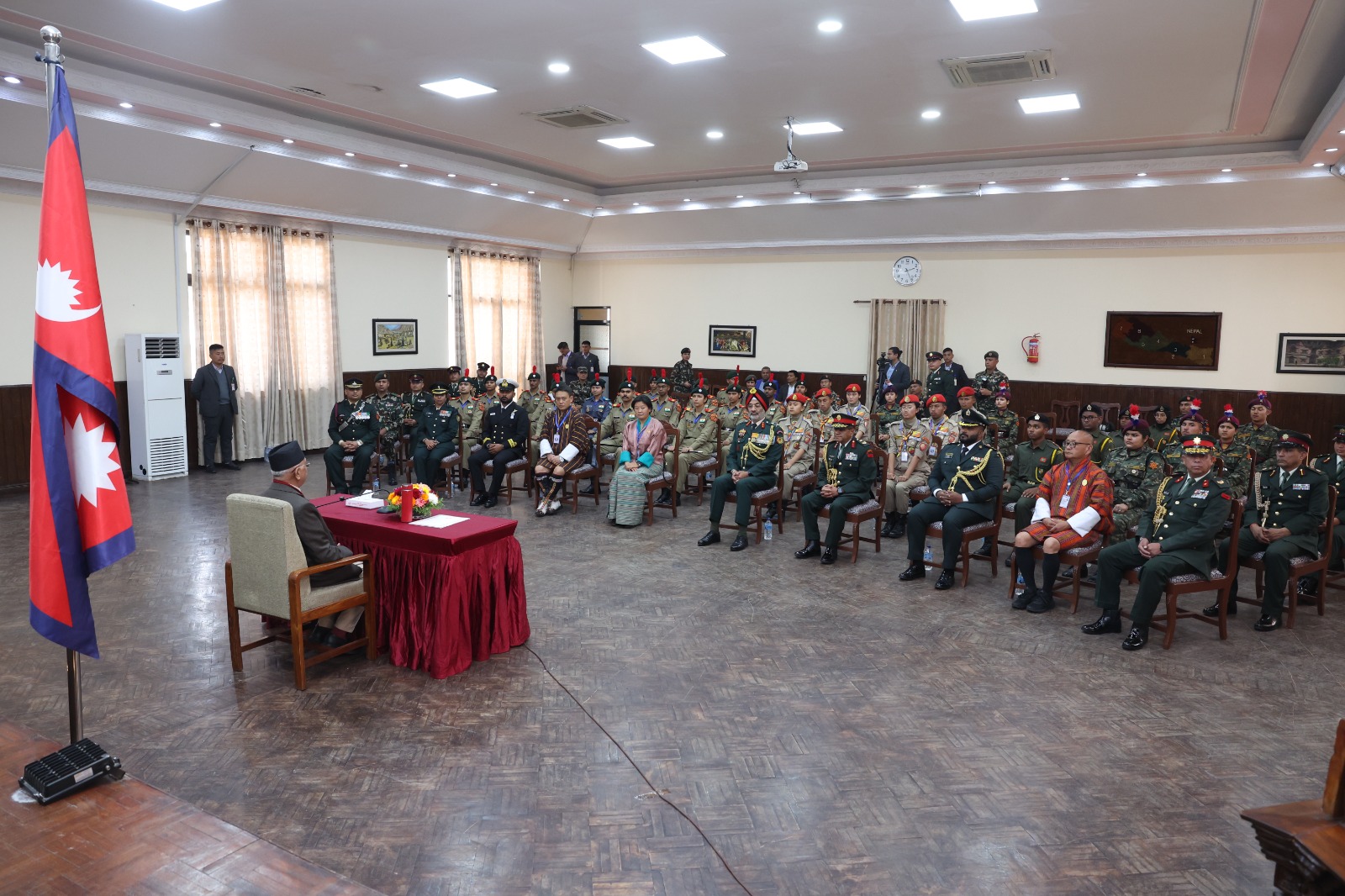 प्रधानमन्त्रीसँग भारत, भुटान र माल्दिभ्सका एनसीसी भ्रमण दलका प्रतिनिधिको शिष्टाचार भेट