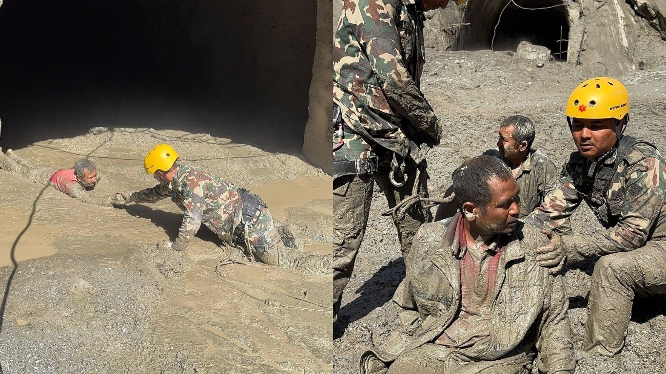 हाइड्रोको सुरुङमा सेनाको उद्धार अभियान जारी, दुई जनाको सकुशल [तस्वीरहरू]