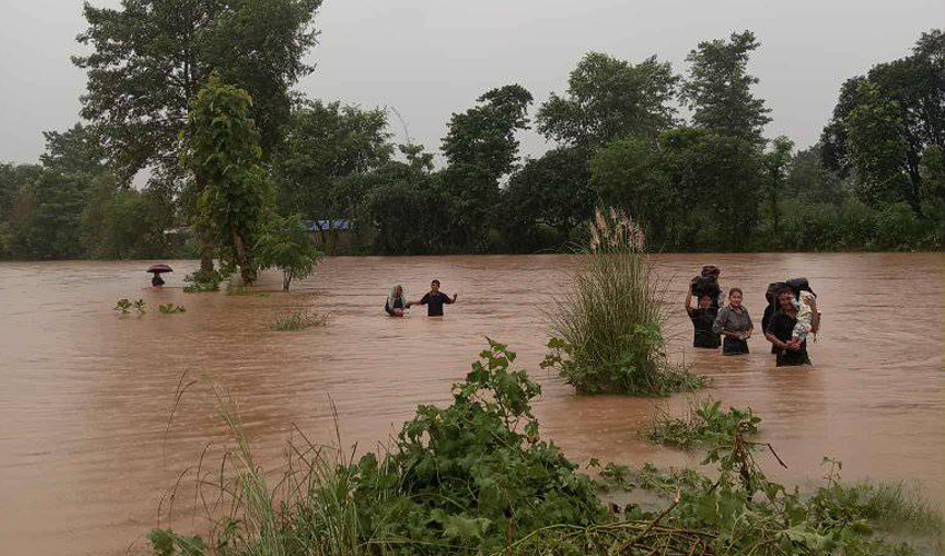 कञ्चनपुरमा बाढीले ४० परिवार विस्थापित