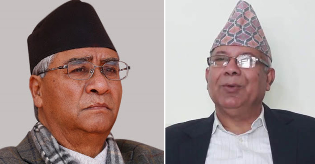 माधव नेपाललाई भेट्न कोटेश्वर पुगे कांग्रेस सभापति देउवा 