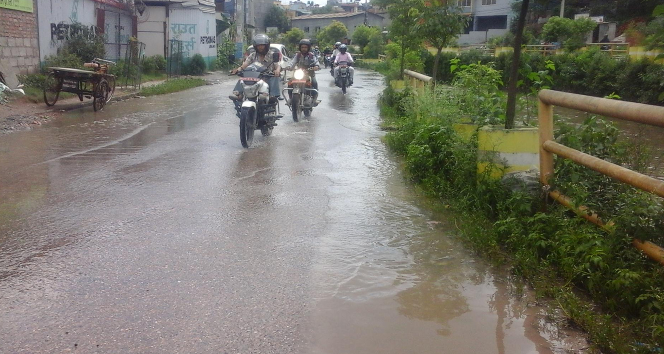 ढल फुटेर जलमग्न बन्यो धोवीखोला कोरिडोर