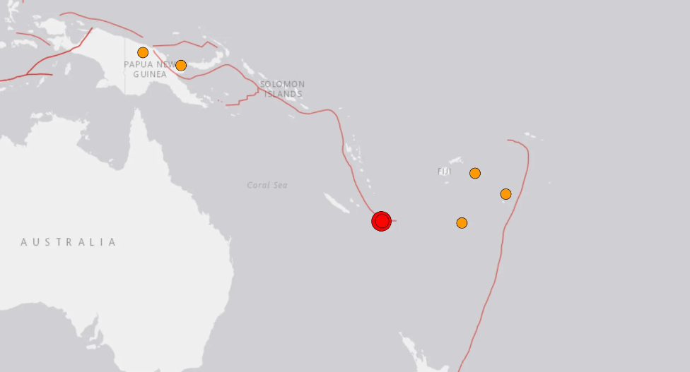 ७ दशमलव ८ म्याग्निच्युडको भूकम्पपछि भानुआटु, फिजी र किरिबाटीमा सुनामीको खतरा