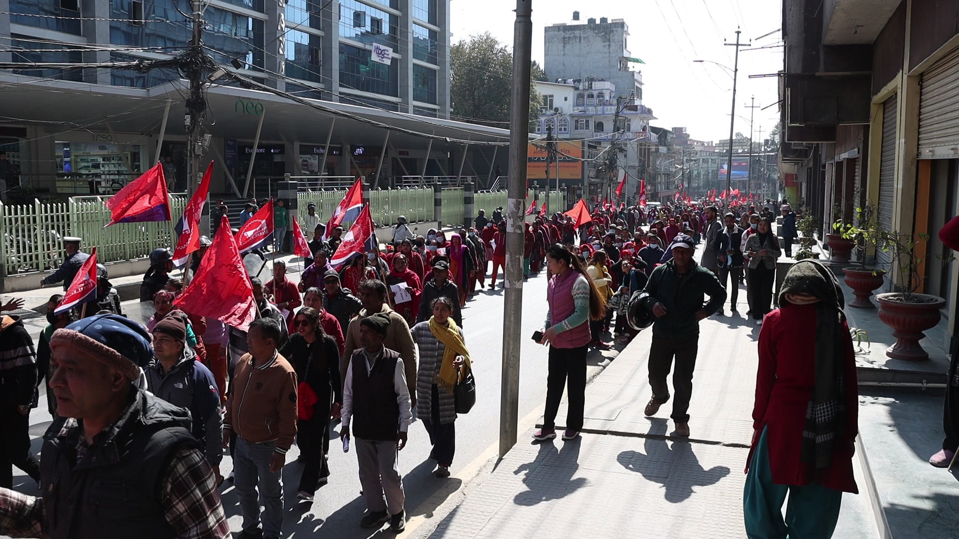 काठमाडौं महानगरपालिकाविरुद्ध फुटपाथ व्यवसायीहरूको प्रदर्शन