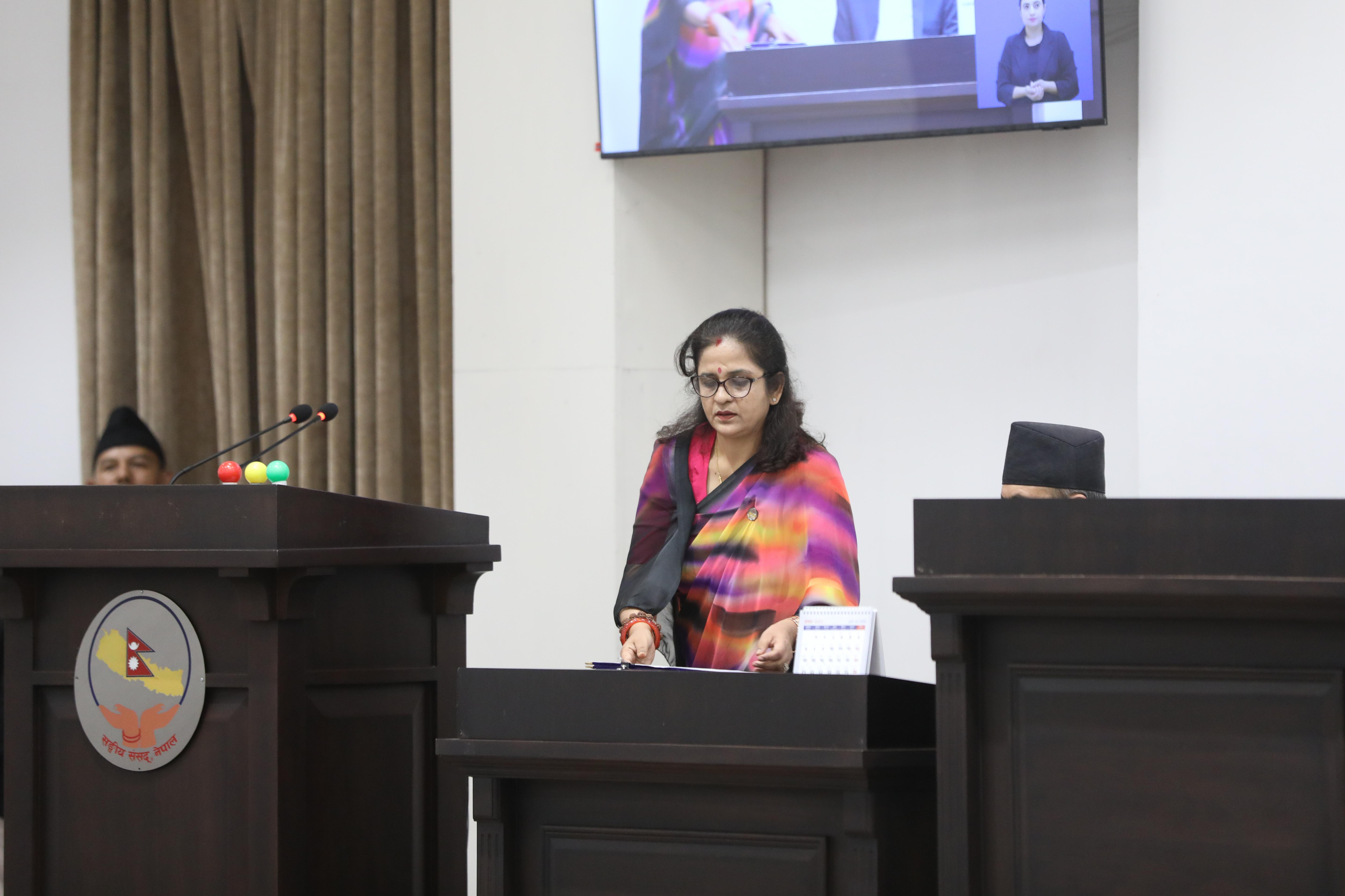 प्रतिनिधिसभामा चार विधेयक प्रस्तुत