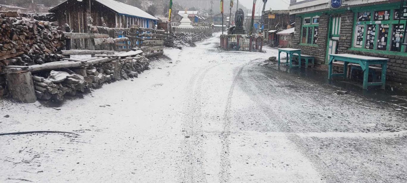हुम्ला र मुस्ताङमा हिमपात, जनजीवन प्रभावित 
