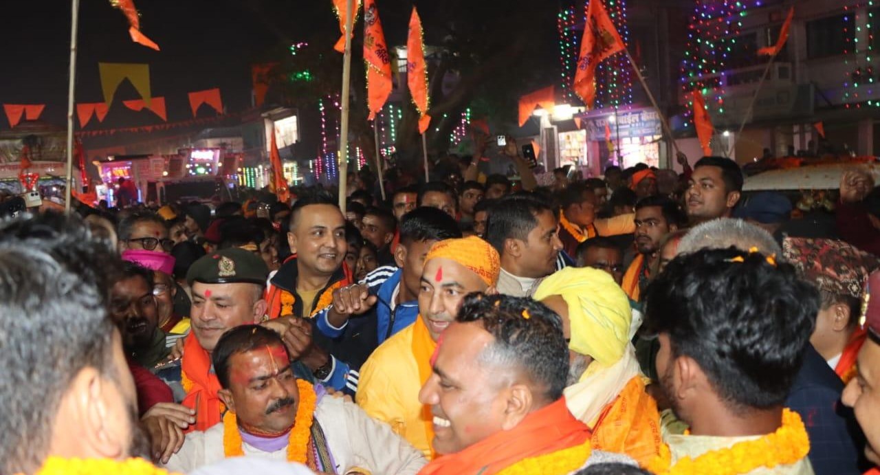 रामजानकी विवाह महोत्सव: अयोध्याबाट आएका जन्तीलाई मटिहानीमा स्वागत