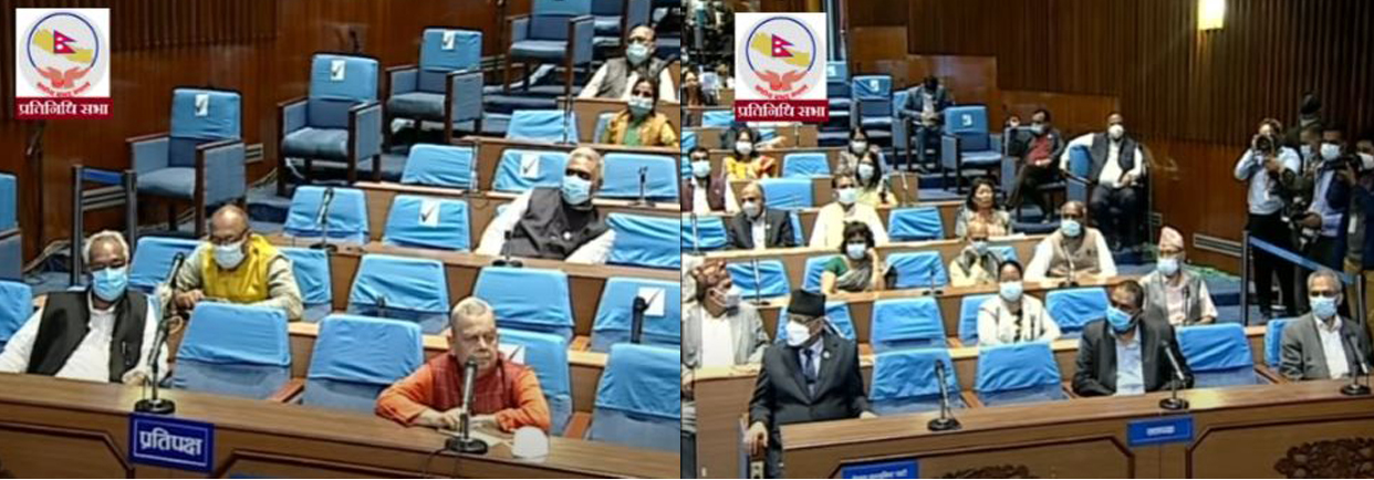 संसदमा जसपा विभाजित : महन्थ प्रतिपक्षमा, उपेन्द्र सत्तापक्षको सिटमा