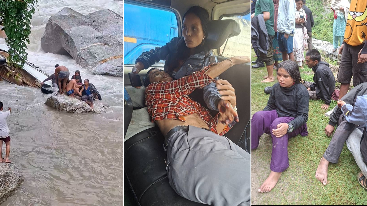 जुम्लाबाट सुर्खेततर्फ आउँदै गरेको जिप तिला नदीमा खस्यो, सात जना घाइते