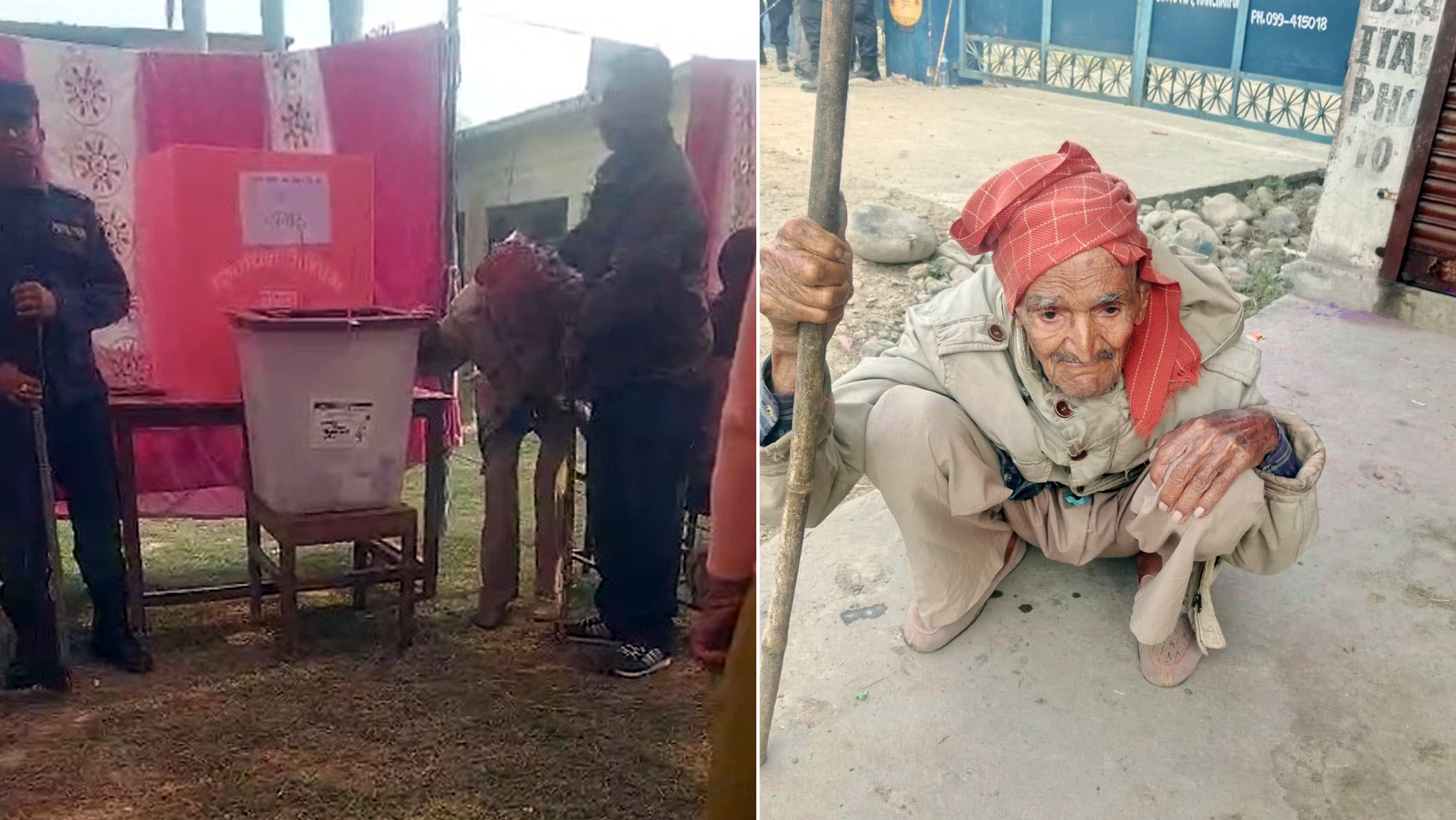 कञ्चनपुरमा १०६ वर्षीय वृद्धले आफैँ हाले भोट