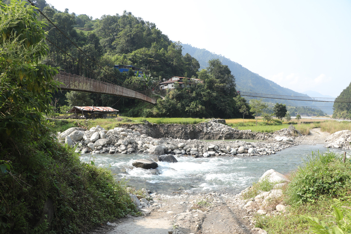 चार दशकपछि धादिङको किन्ताङ खोलामा बन्दै छ बेली ब्रिज