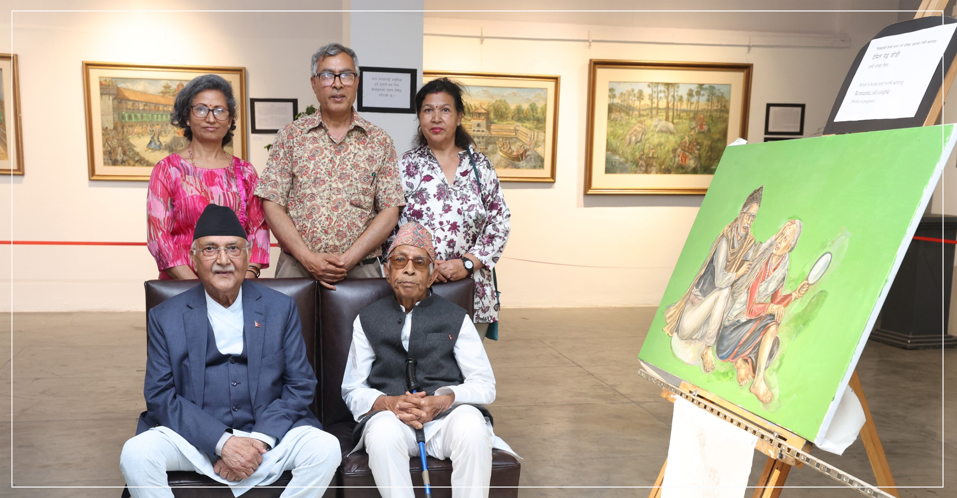 प्रधानमन्त्रीले अवलोकन गरे शर्माको चित्रकला प्रदर्शनी