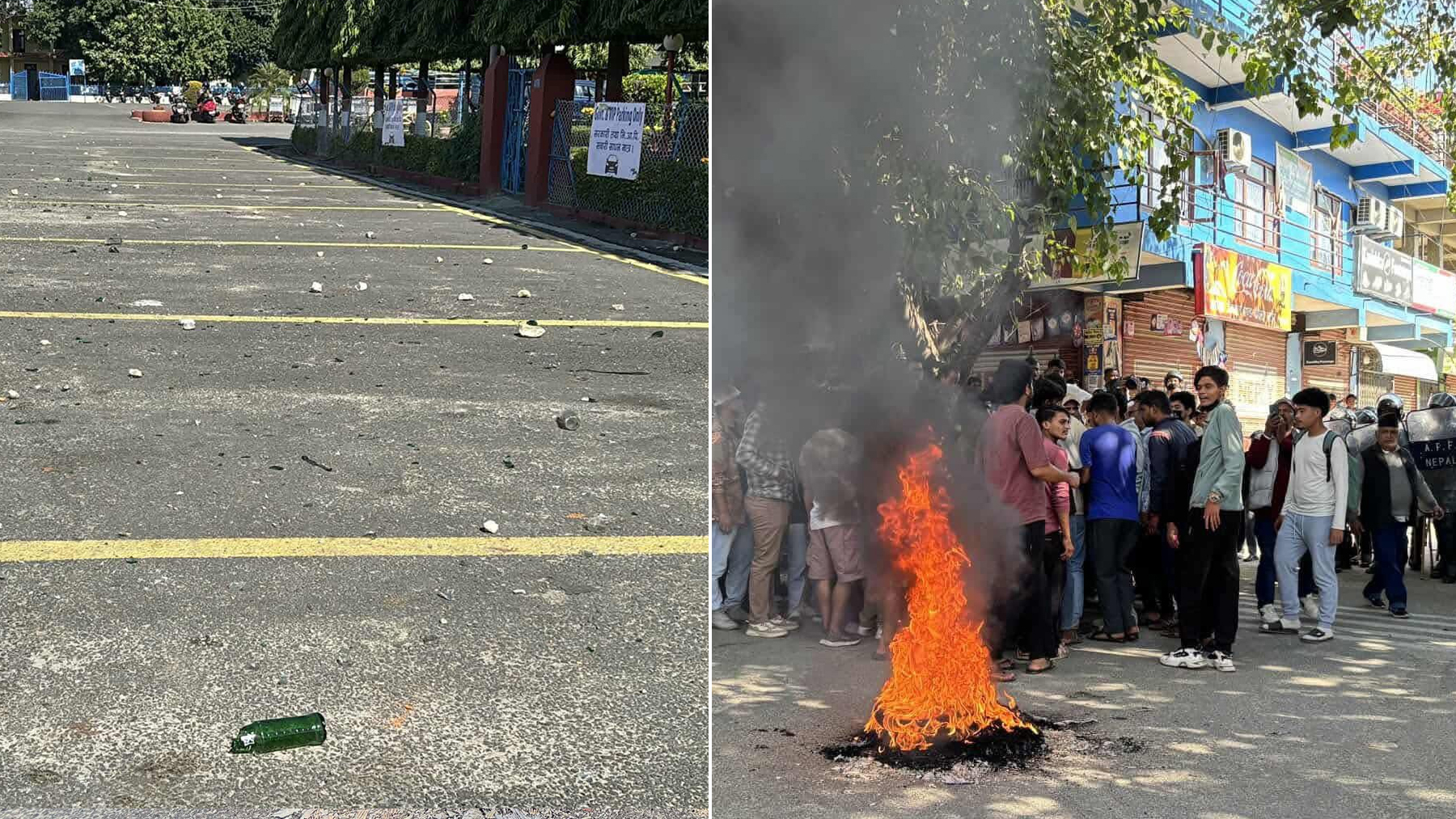 एमाले महासचिव पोखरेल र महेश बस्नेतलाई सिमरा ओर्लिन नदिन जेन–जी र दलका कार्यकर्ताले विमानस्थल कब्जा गर्न खोजेपछि‍‍...