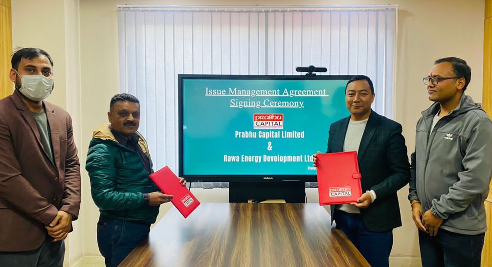 रावा इनर्जी डेभलपमेन्टको शेयर निष्कासन तथा बिक्री प्रबन्धकमा प्रभु क्यापिटल