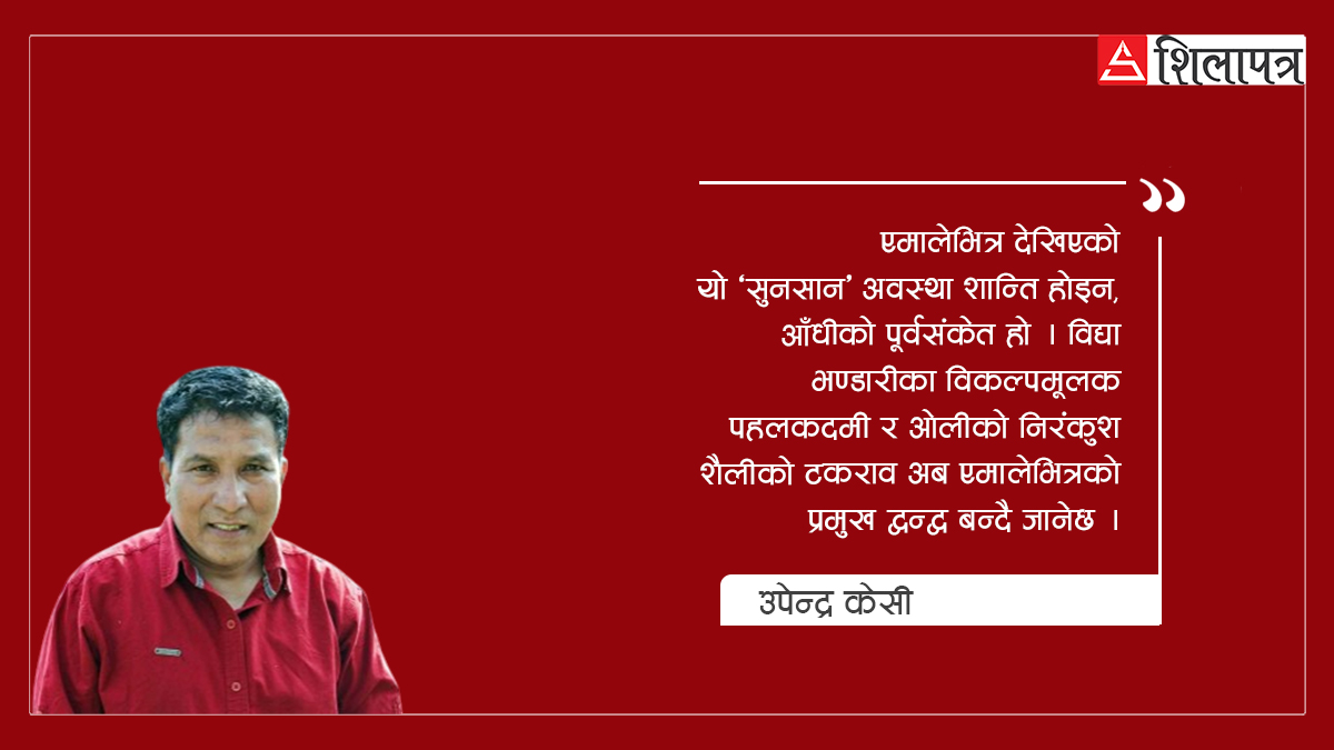 एमालेभित्र मौनता चिर्दै विद्या प्रकरण : आँधीअघिको सुनसान ?