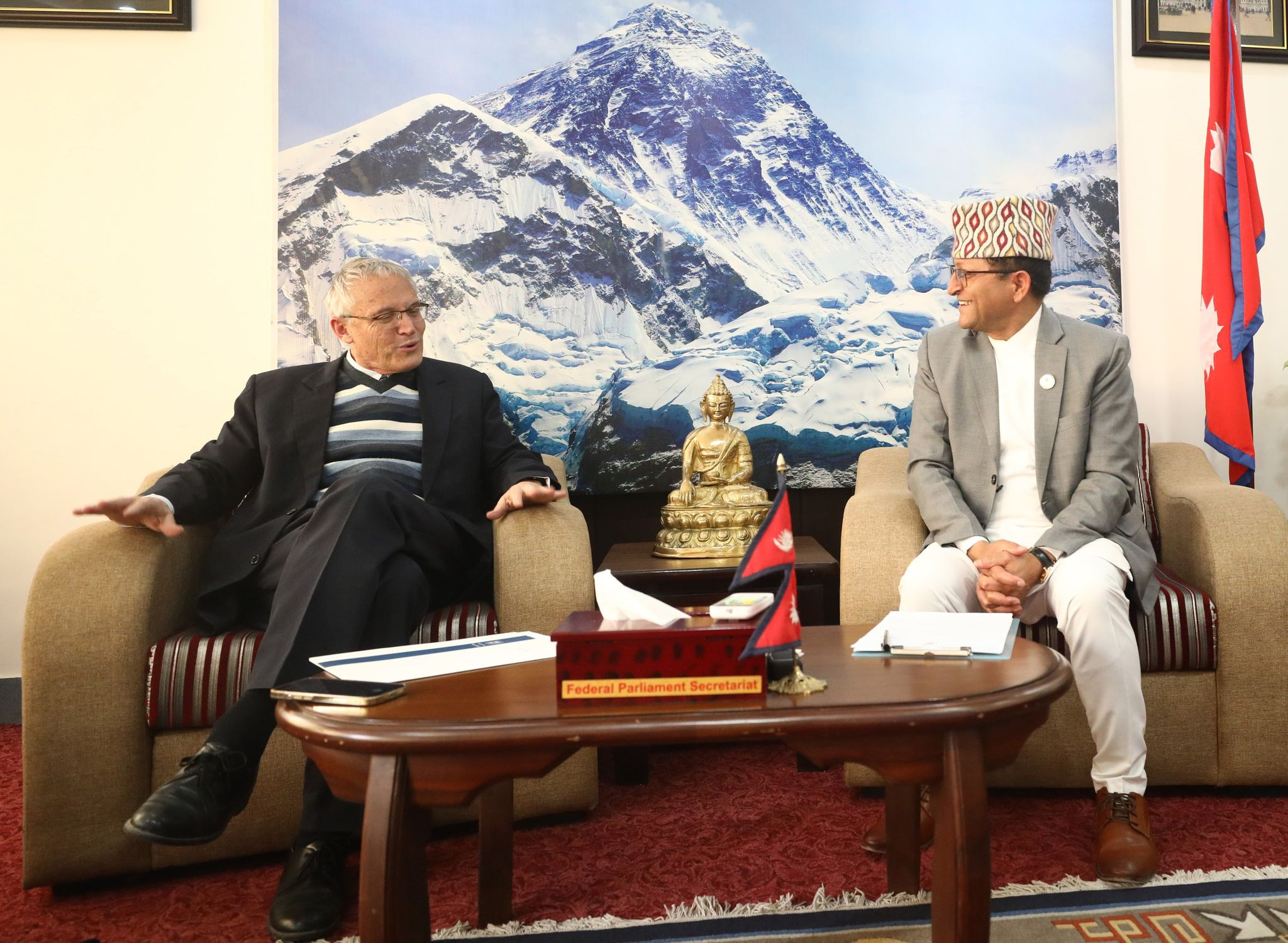राष्ट्रियसभा अध्यक्ष तिमिल्सिना र इजरायली राजदूत गोडरबीच भेटवार्ता