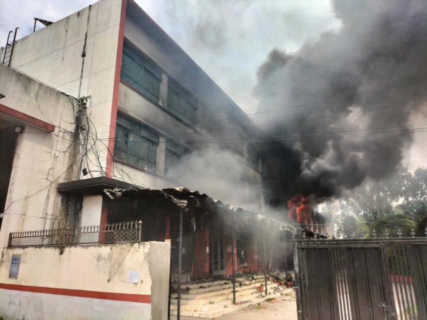 मीन भवनस्थित यातायात व्यवस्था विभागको कार्यालयमा पनि आगजनी
