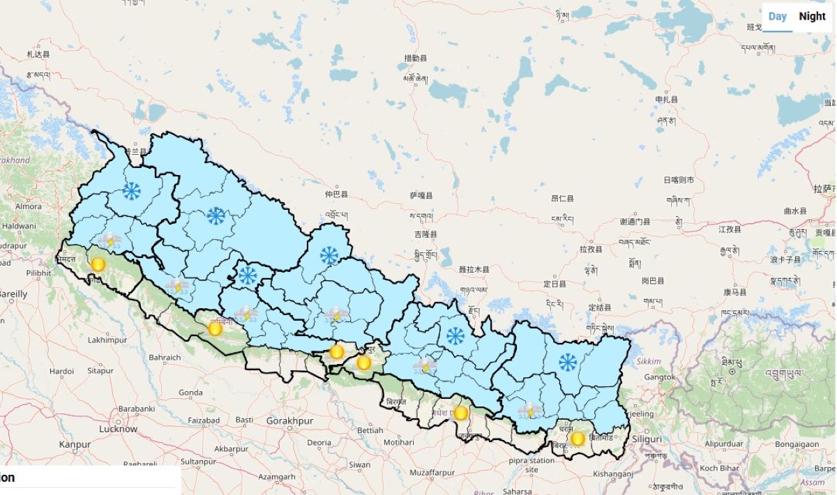 आजको मौसम: सुदूरपश्चिममा हल्का वर्षा, हिमाली भू-भागमा हिमपात हुने