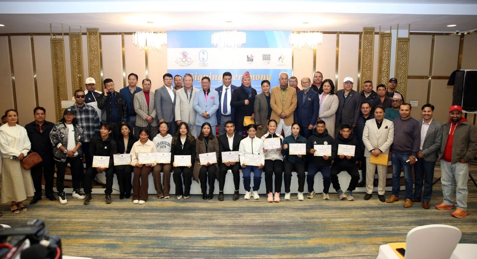 एनओसीद्वारा एलए–२०२८ र एसियाड लक्ष्यसहित १४ खेलाडीलाई छात्रवृत्ति